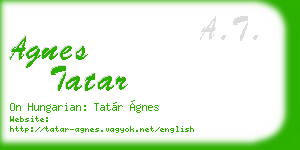agnes tatar business card